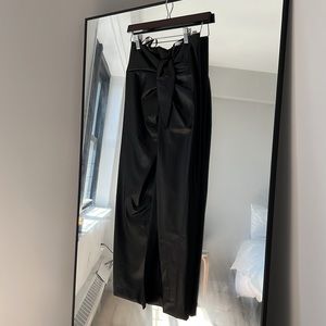 Because of Alice Leather Wrap Midi Skirt (Medium)